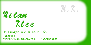 milan klee business card